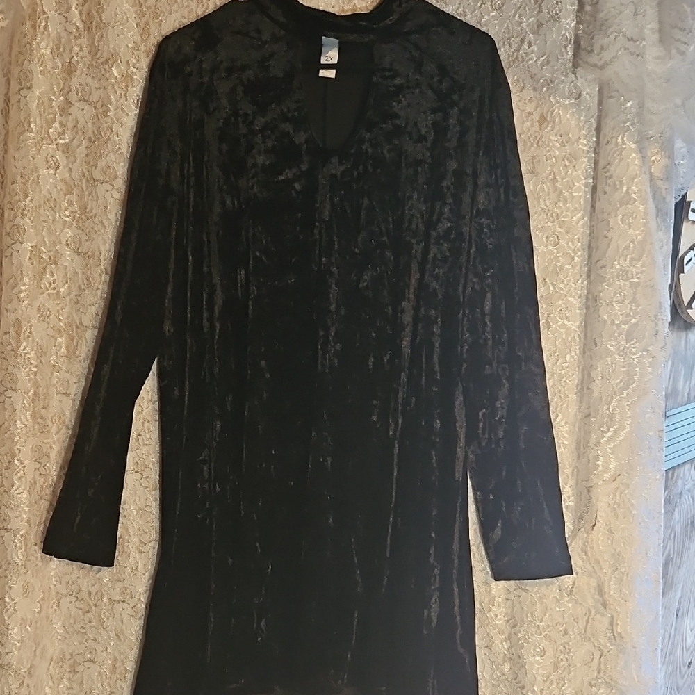 Chic Long Sleeve Black Dress